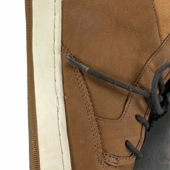 Aldo Mens Brown Leather Ankle High Tie Boots 13